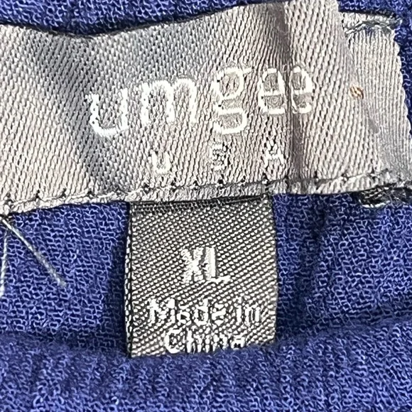 Umgee XL blue boho dress 1/2 length layered bell sleeves. (G) - Picture 2 of 4